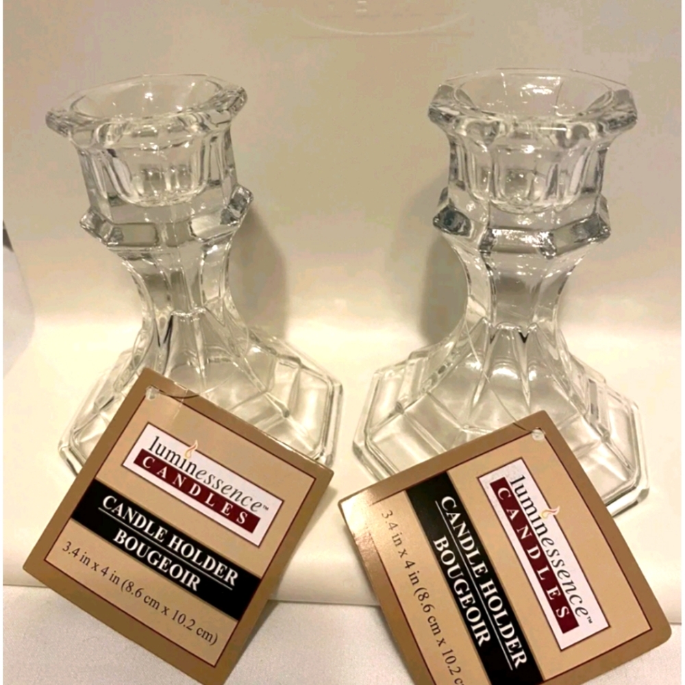 One LUMINESSENCE Candle holder 3.4in.x4 in. BOUGEOIR clear